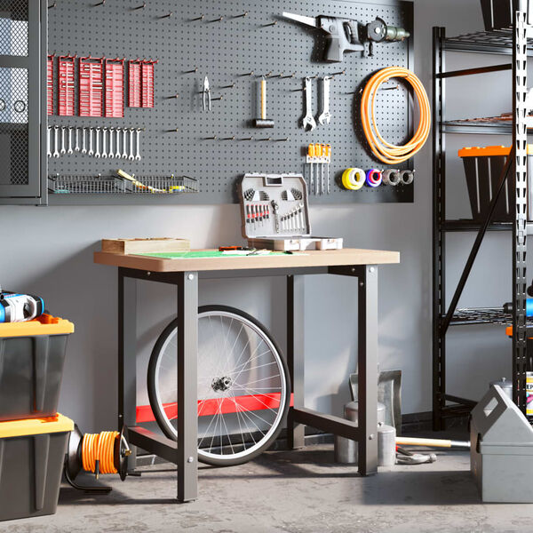 vidaXL Stolik roboczy, 100x60x83 cm, prostokątny, lite drewno bukowe