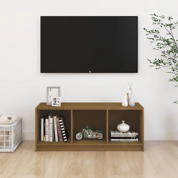 vidaXL Szafka pod TV, miodowy brąz, 104x33x41 cm, drewno sosnowe