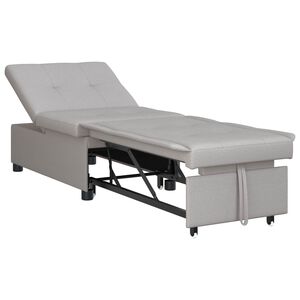 vidaXL Rozkładana sofa Szary 194 x 50 x 82 cm tkanina