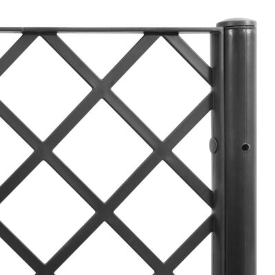 vidaXL Donica ogrodowa z kratką, czarna, 160x40x140 cm, PP