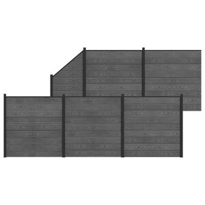 vidaXL Zestaw ogrodzeniowy 6 szt. 965 x 186 cm WPC i aluminium Szary