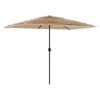 vidaXL Parasol ogrodowy z LED, stalowy słupek, brązowy, 300x200x250 cm