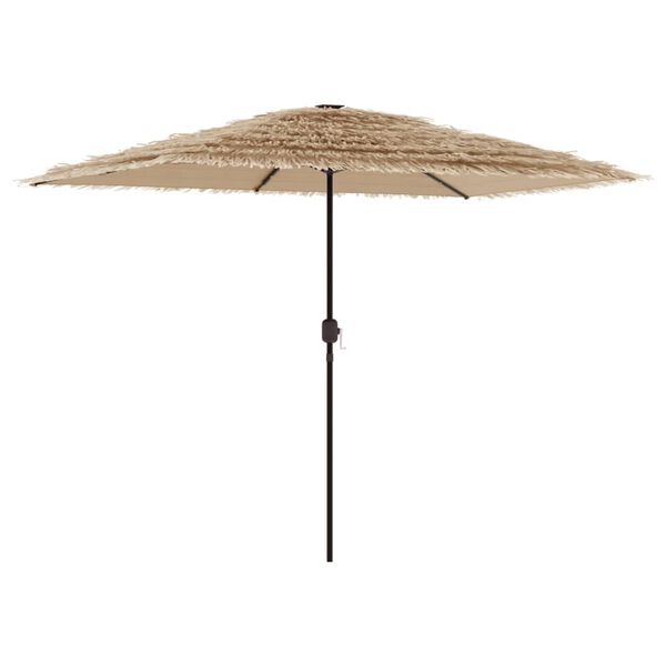 vidaXL Parasol ogrodowy z LED, stalowy słupek, brązowy, 300x200x250 cm