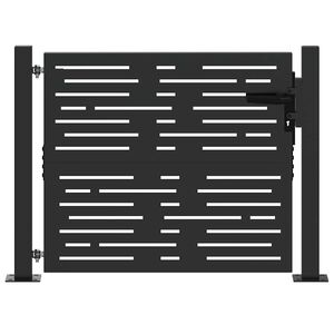 vidaXL Brama ogrodowa Czarny 110 x 105 cm Stal malowana proszkowo