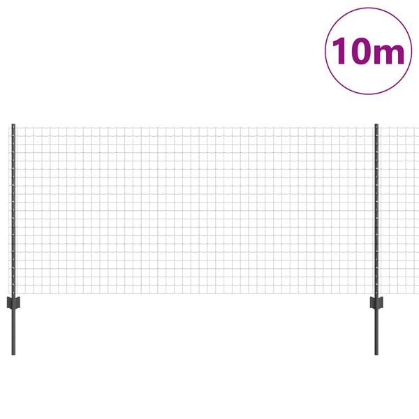vidaXL Ogrodzenie z słupkiem Szary 1 x 10 m Stal i PVC