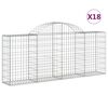 vidaXL Kosze gabionowe, 18 szt, 200x30x80/100 cm, galwanizowane żelazo