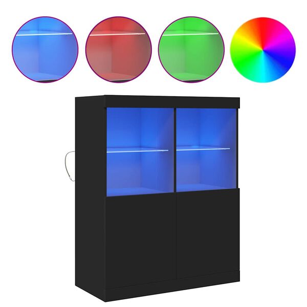 vidaXL Komoda Czarna 81x37x100 cm Drewno klejone