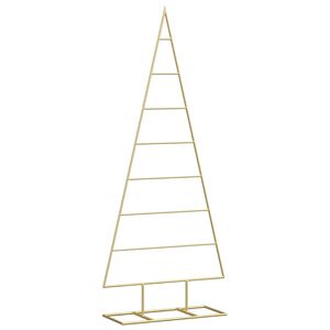vidaXL Metalowa choinka świąteczna z podstawą złoty 125 cm
