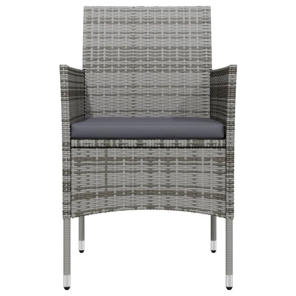 vidaXL 9-cz. zestaw mebli ogrodowych z poduszkami, szaro-czarny