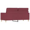 vidaXL Sofa 2-osobowa, winna czerwień, 140 cm, tapicerowana tkaniną