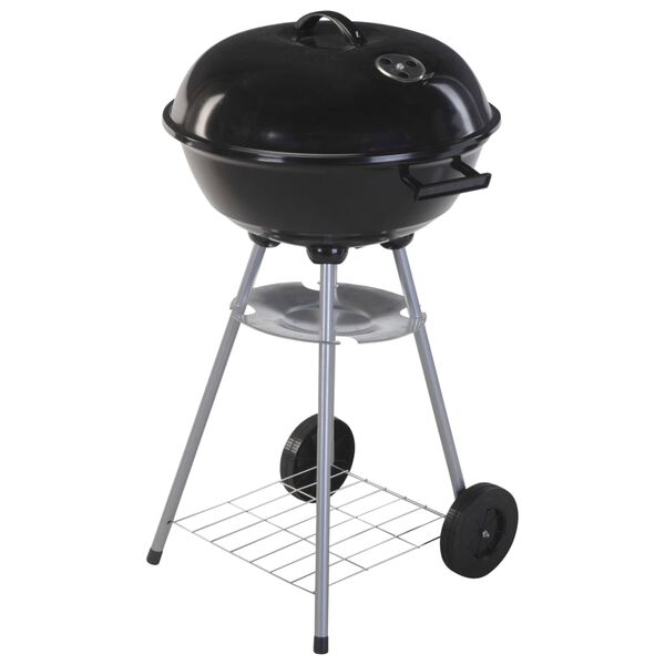 ProGarden Grill z pokrywą i k&oacute;łkami, 46 cm, czarny