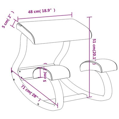 vidaXL Krzesło klęcznik, czarne, 48x71x51 cm, sklejka brzozowa