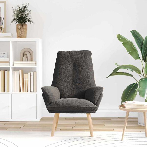 vidaXL fotel Ciemnoszary 69 x 74 x 93 cm Tkanina sherpa