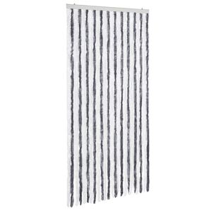vidaXL Zasłona przeciwko owadom, szarość i biel, 100x220 cm, szenil