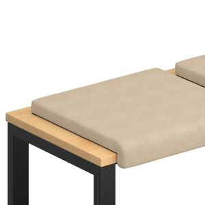 vidaXL Poduszka na ławkę 4 szt. Mikrofibra kremowy Głębokość 35 cm
