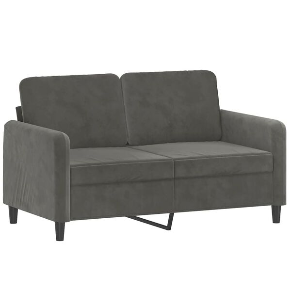 vidaXL Sofa 2-osobowa, ciemnoszary, 120 cm, tapicerowana aksamitem