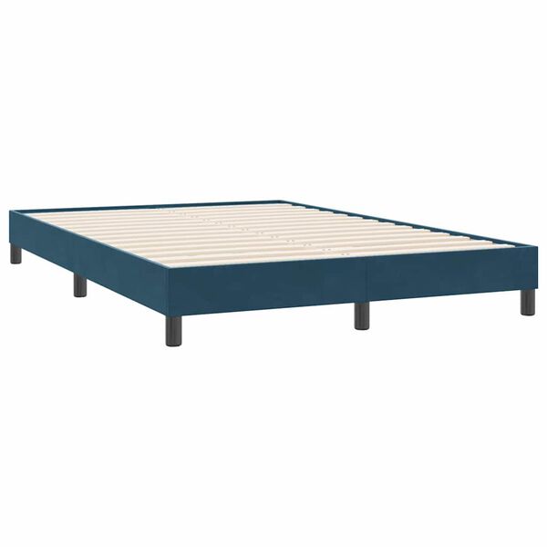 vidaXL Ł&oacute;żko typu Box Spring bez materaca Ciemnoniebieskie 140x220 cm
