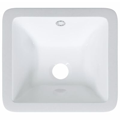 vidaXL Umywalka, biała, 30,5x27x14 cm, prostokątna, ceramiczna