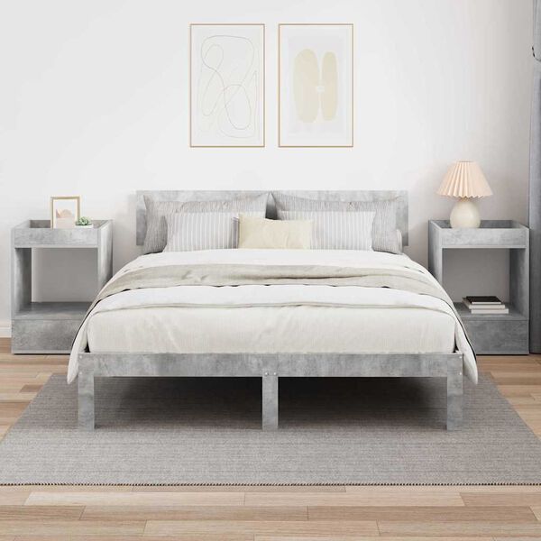 vidaXL Stolik końcowy 2 pcs Betonowy szary 40 x 40 x 56 cm