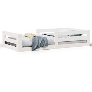 vidaXL Rama ł&oacute;żka bez materaca, biała, 75x190 cm, lite drewno sosnowe