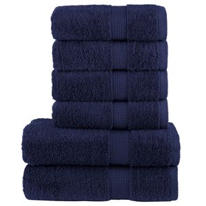 vidaXL 6-cz. zestaw ręcznik&oacute;w premium SOLUND, granatowy, 600 g/cm&sup2;