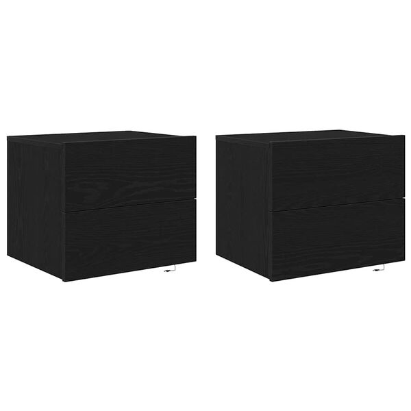 vidaXL Szafka Nocna z szufladą 2 pcs Czarny Dąb 50 x 39 x 41 cm