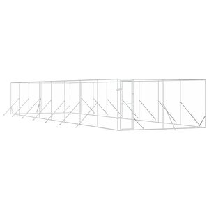 vidaXL Kojec zewnętrzny dla psa, srebrny, 4x16x2 m, stal galwanizowana
