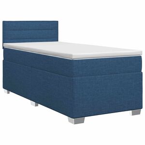 vidaXL Ł&oacute;żko kontynentalne z materacem niebieski 100 x 200 cm tkanina