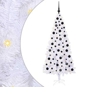 vidaXL Sztuczna choinka z 300 diodami LED Biały 180 cm PVC i stal