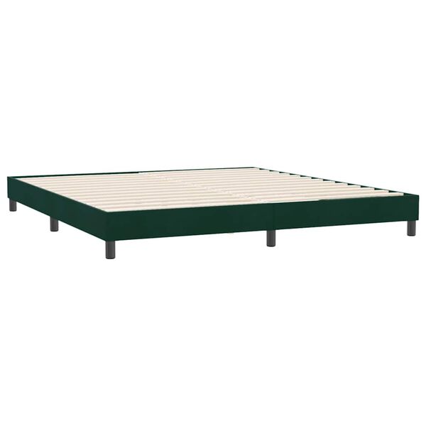 vidaXL Ł&oacute;żko typu Box Spring bez materaca Ciemnozielone 180x220 cm