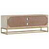 vidaXL Szafka pod TV, 110x30x40 cm, bielone drewno mango
