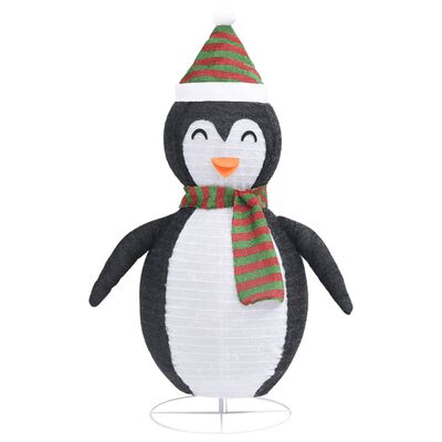 vidaXL Dekoracja świąteczna, pingwin z LED, luksusowa tkanina, 120 cm