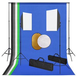 vidaXL Zestaw studyjny z lampami, tłami i blendami