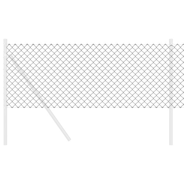 vidaXL Ogrodzenie łańcuchowe Szary 25 x 0,8 m Stal