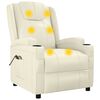 vidaXL Elektryczny fotel masujący, kremowy, obity sztuczną sk&oacute;rą