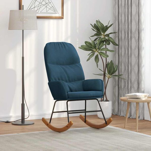 vidaXL Fotel bujany, niebieski, tapicerowany aksamitem