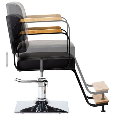 vidaXL Profesjonalny fotel barberski, czarny, sztuczna skóra