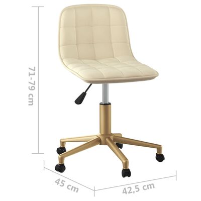 vidaXL Obrotowe krzesła stołowe, 4 szt., kremowe, aksamitne