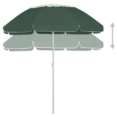 vidaXL Parasol plażowy, zielony, 300 cm