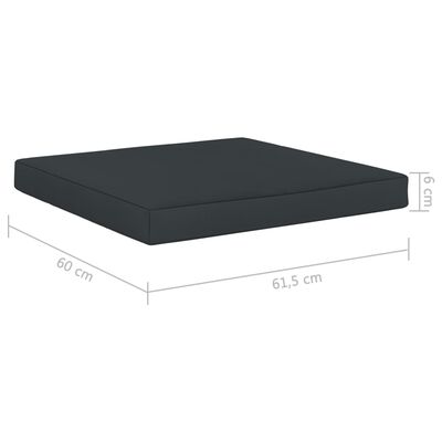 vidaXL Poduszka na podłogę lub palety, 60 x 61,5 x 6 cm, antracytowa