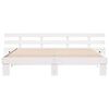 vidaXL Ramka ł&oacute;żka Z zagł&oacute;wkiem Biały 200 x 200 cm Lite drewno sosnowe