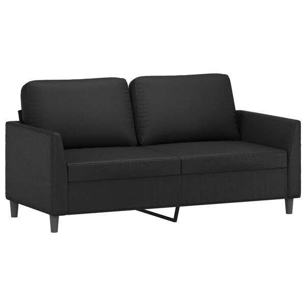 vidaXL 2-osobowa sofa, czarna, 140 cm, sztuczna sk&oacute;ra