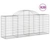 vidaXL Kosze gabionowe, 20 szt, 200x50x80/100 cm, galwanizowane żelazo