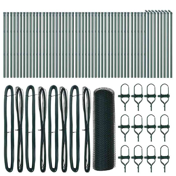 vidaXL Słupek ogrodzeniowy. Zielony 100 x 0,8 m (siatka 13 mm)