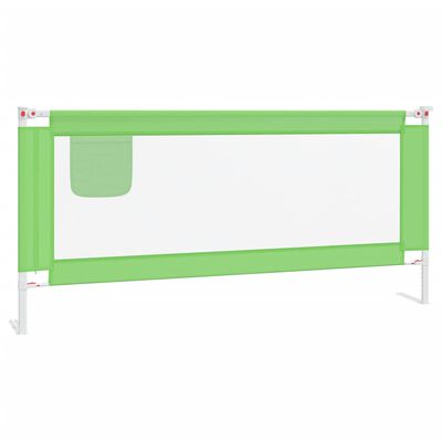vidaXL Barierka do łóżeczka dziecięcego, zielona, 200x25 cm, tkanina