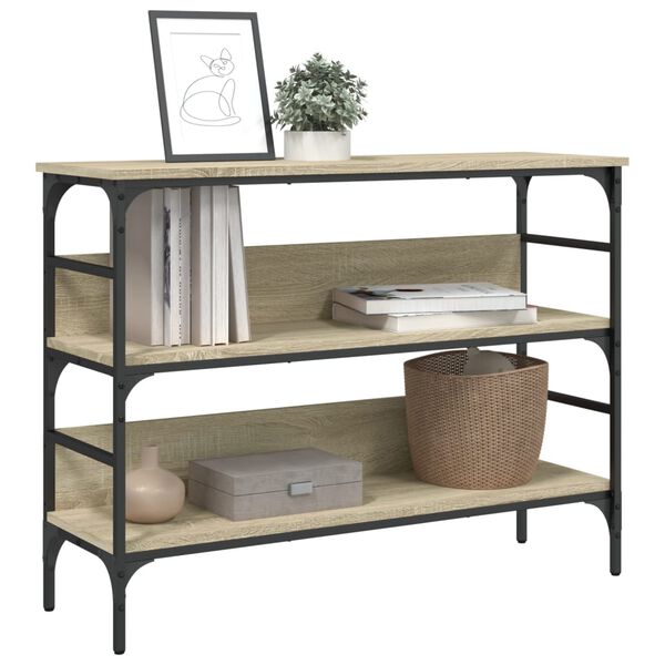 vidaXL Stolik konsolowy, dąb sonoma, 100x32x75 cm