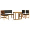 vidaXL Zestaw Ławka Ogrodowa 4 pcs Brązowy Lite Drewno Akacji