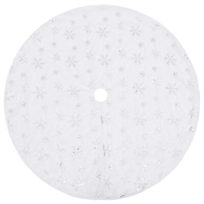 vidaXL Luksusowa osłona pod choinkę, biała, 150 cm, sztuczne futro