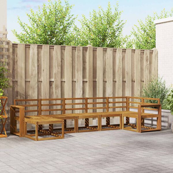 vidaXL Zestaw sof na zewnątrz 7 pcs Naturalny Lite Drewno Akacji