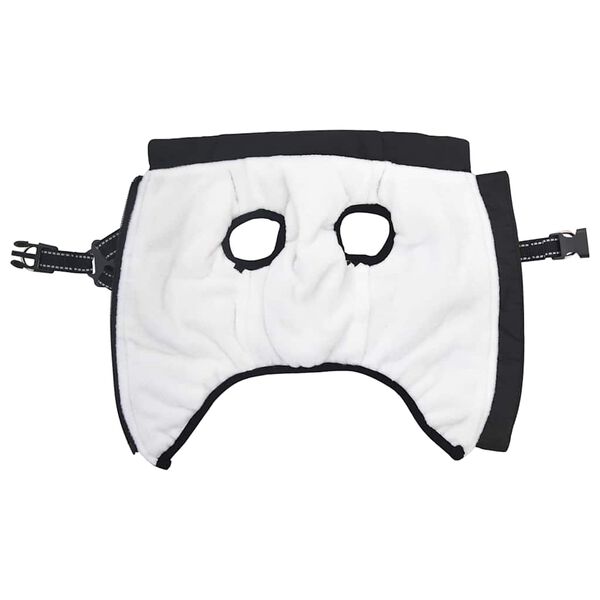 vidaXL Kurtka dla Psa z uprzężą Czarny S Runo i poliester